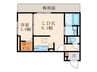 トレス城野弐番館 1LDKの間取り