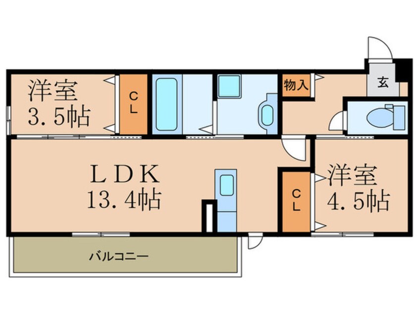 間取図 Polonia Wakamatsu　A棟