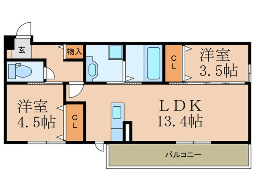 間取図 Polonia Wakamatsu　A棟