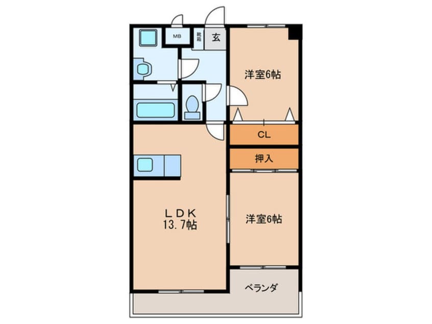 間取図 エクセレント合川　I