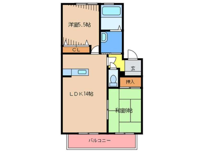 間取図 ラフォ－レ三苫駅前Ａ