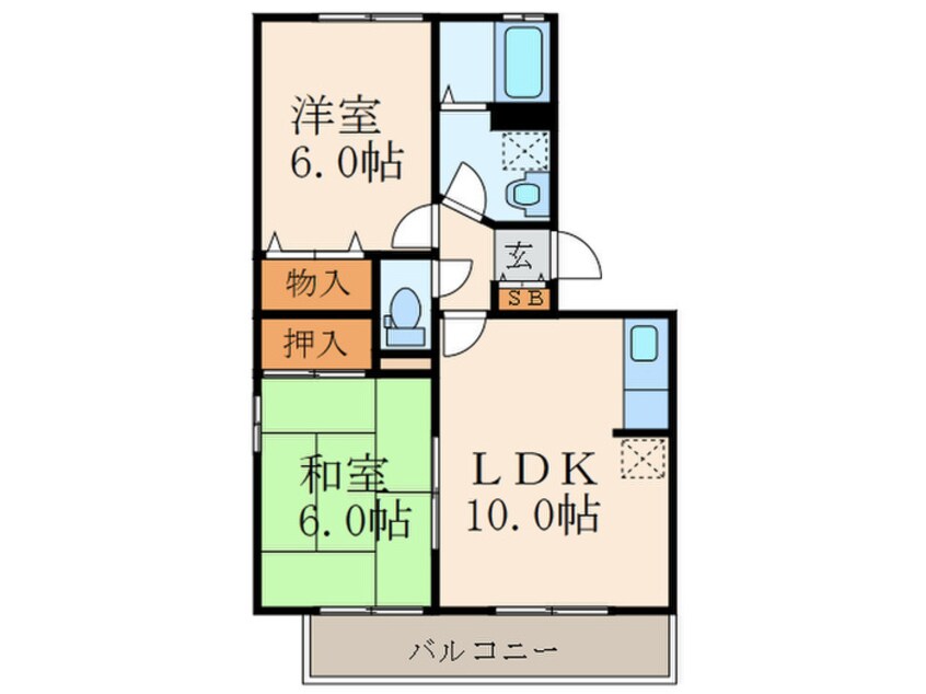 間取図 サンスカイ徳力１