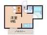 エントピア鴨池 1Rの間取り