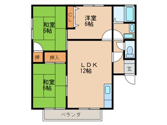 間取図 ドミールアカサカＢ