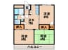 フラワ－ライフ伯玄 3DKの間取り
