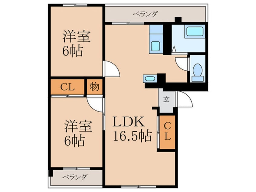 間取図 ピアコート陣原