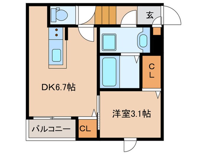 間取り図 エクシア福大駅前Ａ