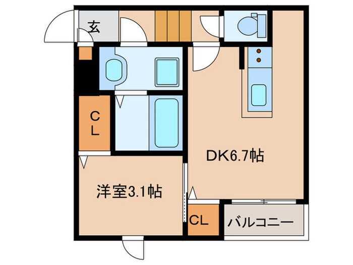 間取り図 エクシア福大駅前Ａ