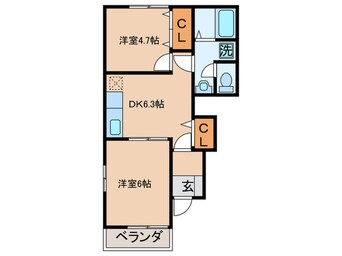 間取図 エステート長津21Ａ