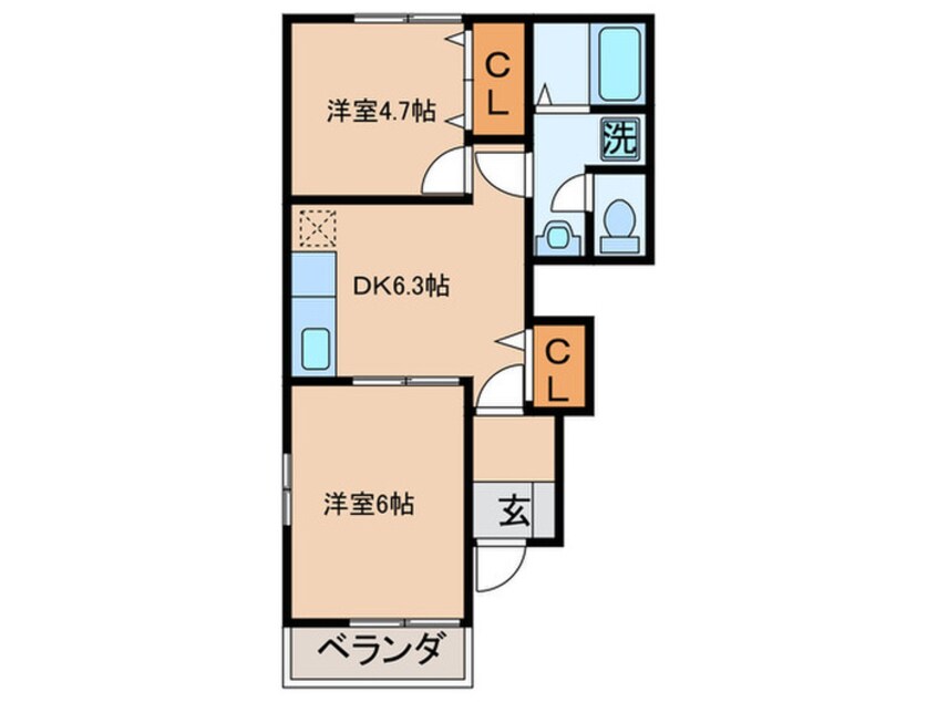 間取図 エステート長津21Ａ