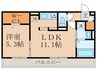 パークハイム上津 1LDKの間取り