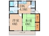 カーサーいずみ 2DKの間取り