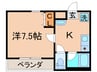 かでんハイツ 1Kの間取り