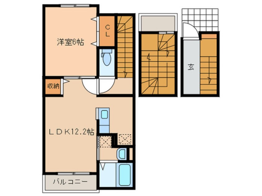 間取図 ベル　リアン　セカンドB