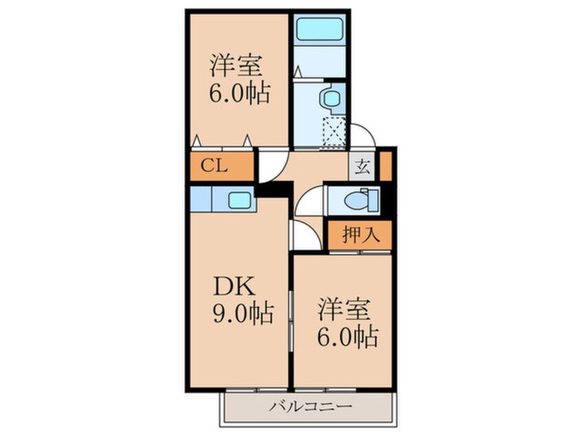 間取図 ディアコート西田Ｂ