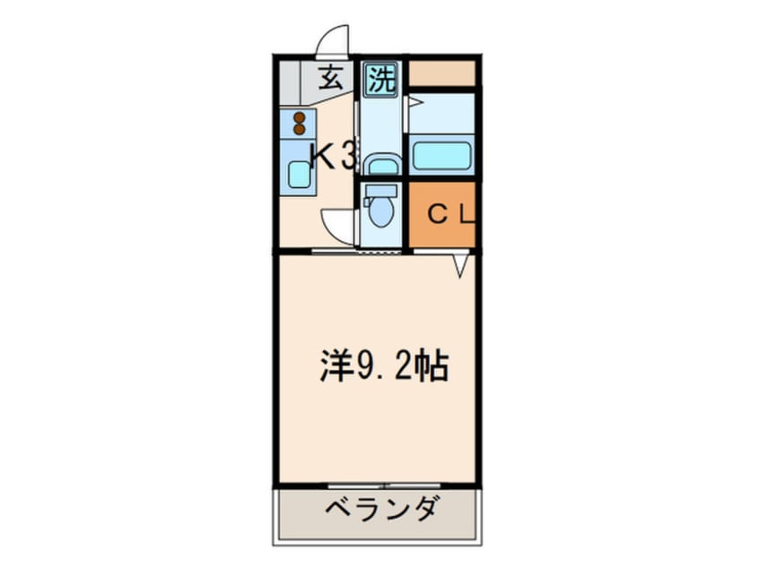 間取図 エヴァ－グリ－ンＭ