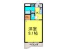 エヴァ－グリ－ンＭ 1Kの間取り