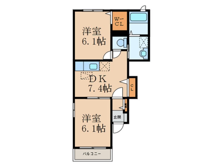 間取図 ソレア－ド中曽根Ｅ棟