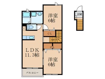 間取図 アバンツァートカーサ溝尻　Ｂ棟