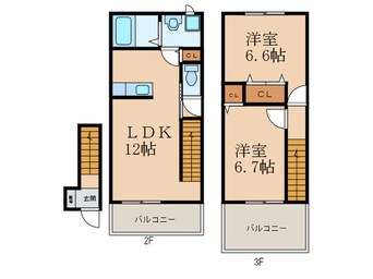 間取図 ユニメゾン葛原Ｂ