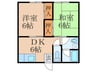 コーポ南大橋Ａ棟 2DKの間取り