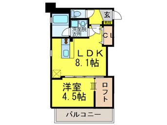 間取図 ｱｸﾀｽ大橋ｽﾃ-ｼｮﾝﾀﾜ-(503）