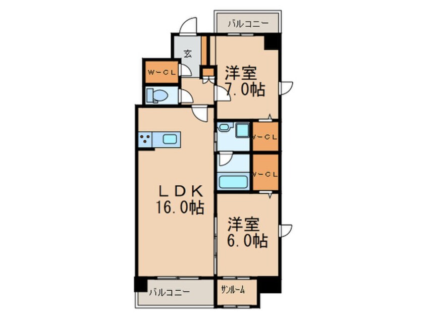 間取図 ラ・シルフィード博多駅南