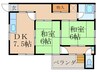 畠田アパートＣ棟 2DKの間取り