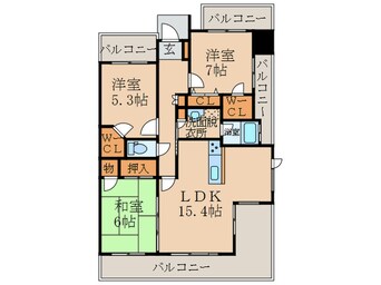 間取図 ｻﾝｸﾞﾚｰﾄ博多駅東ﾘﾊﾞｰｼﾞｭ(703)