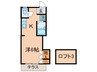 オアシス上津役 1Kの間取り