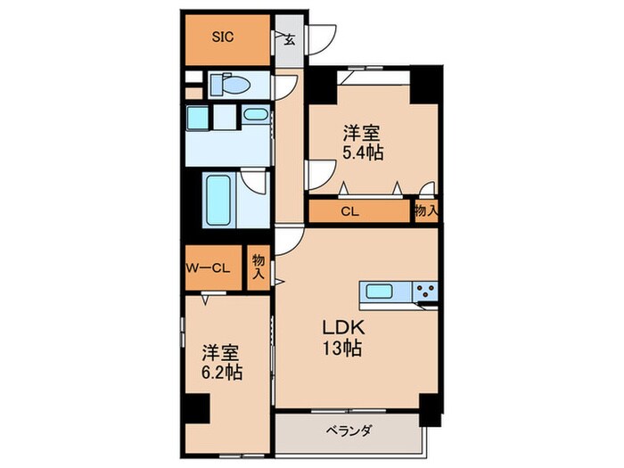 間取り図 ヴィッラ　アプリーレ 西新南