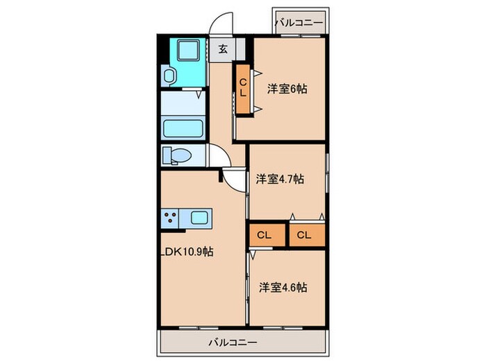 間取り図 ｺﾝﾀﾞｸﾄﾚｼﾞﾃﾞﾝｽHANAMINOSATO
