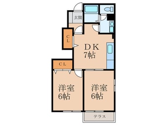 間取図 ソレアード中曽根Ｂ棟