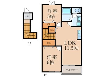 間取図 ソレアード中曽根Ｂ棟