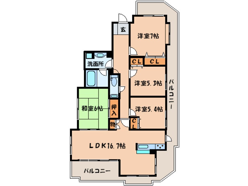 間取図 チェリーマンション地行