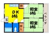 シャトレ松尾 2DKの間取り