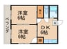 シャトレ松尾 2DKの間取り