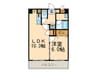 グランシャリオ住吉 1LDKの間取り