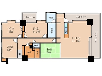 間取図 ｴﾊﾞｰﾗｲﾌﾈｱｼﾃｨ久留米弐番館(913)