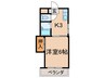 シャトレ桃園 1Kの間取り