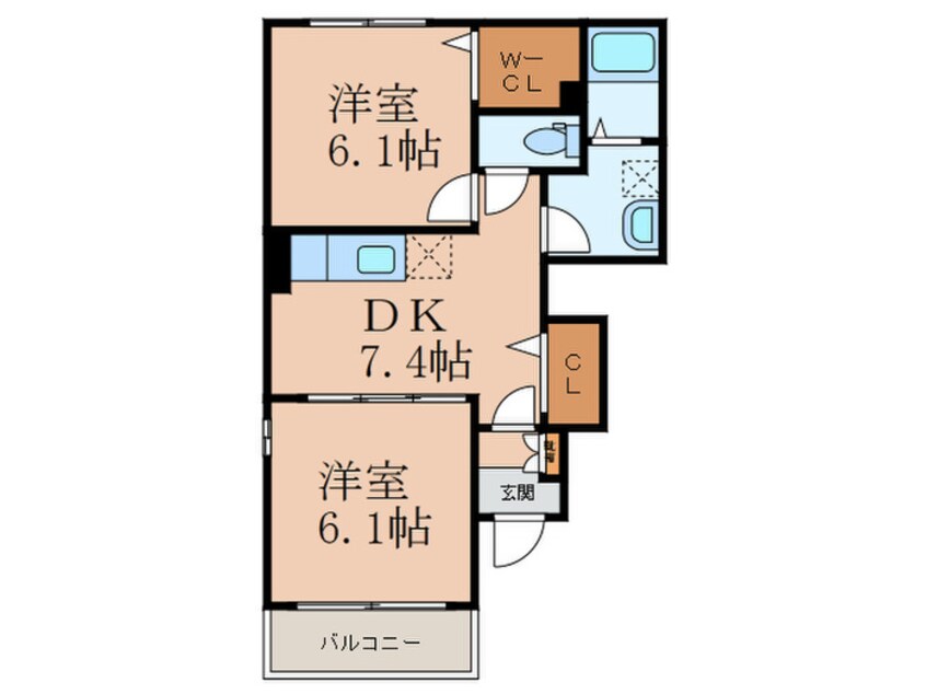 間取図 カ－サフェリ－チェ