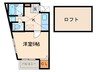 フォンテ－ヌ西新 1Kの間取り
