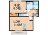 サンライズ御井 1LDKの間取り