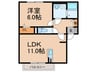 サンライズ御井 1LDKの間取り