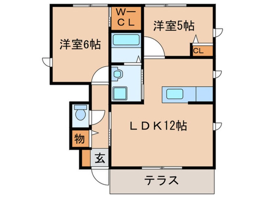 間取図 カーザ上の原　Ａ棟