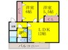 大産長丘ビル 2LDKの間取り
