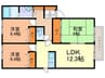 レシェンテ徳力Ｃ棟 3LDKの間取り