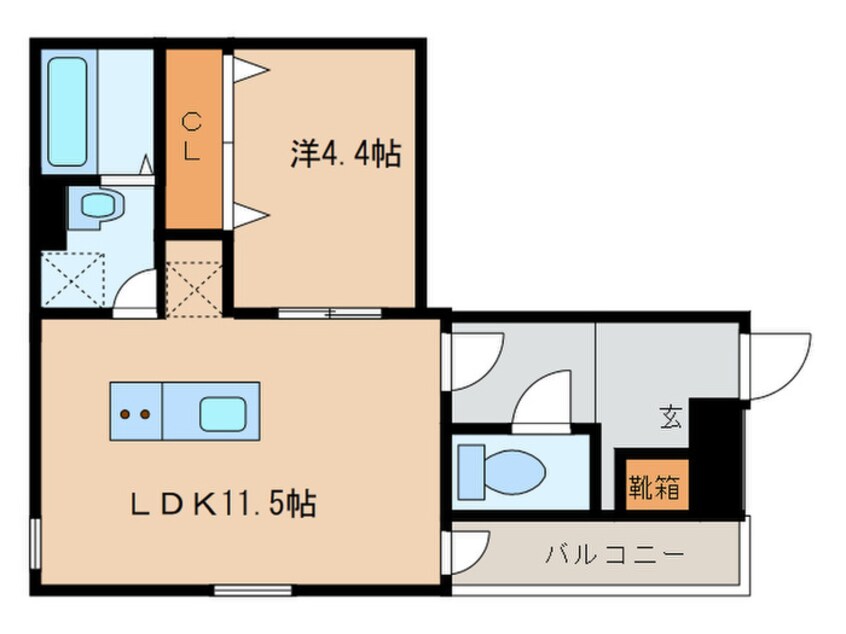 間取図 ｿｱﾗｽｶｲ九工大前