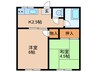 いなりやまハイツⅠ 2Kの間取り