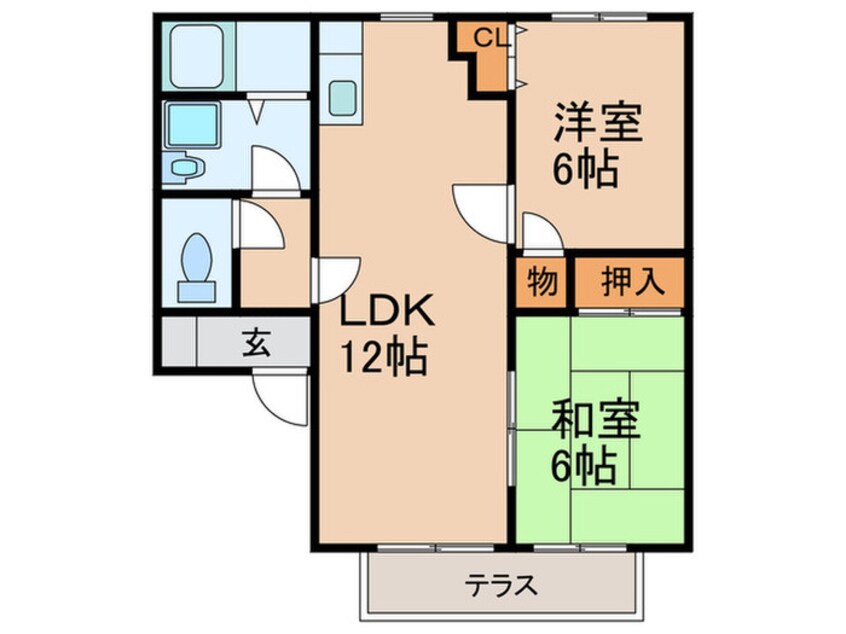 間取図 パピオン津福Ｂ棟